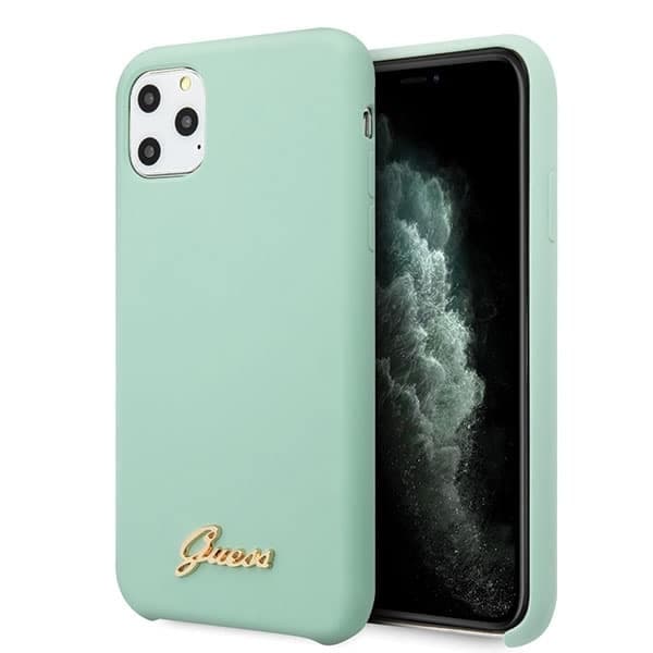 Guess Silicone Vintage Gold Logo - θήκη για Apple iPhone 11 Pro Max - Πράσινο