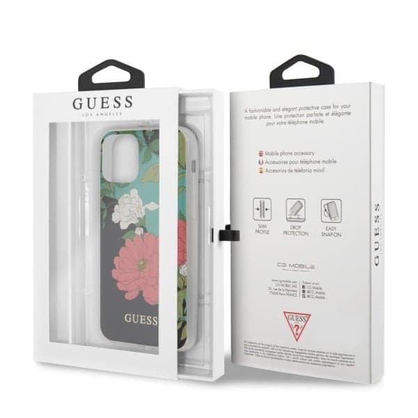 Guess Flower Collection - θήκη για Apple iPhone 11 Pro Max - Μαύρο 7