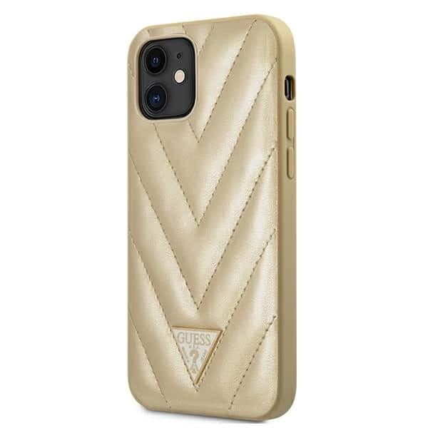 Guess V-Quilted Collection - θήκη για Apple iPhone 12 mini - Χρυσό 2