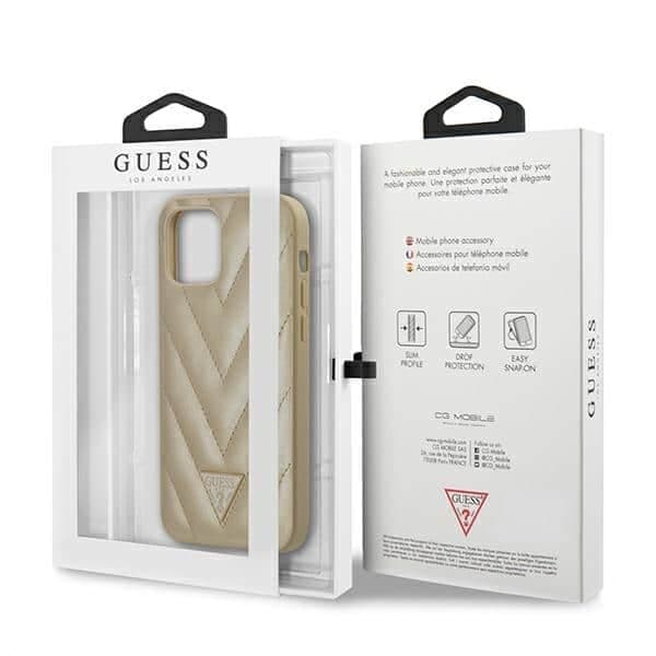 Guess V-Quilted Collection - θήκη για Apple iPhone 12 mini - Χρυσό 7