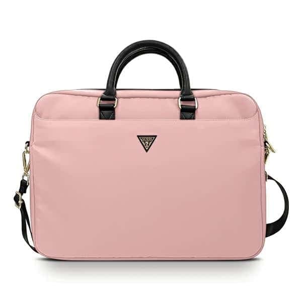 Guess Τσάντα GUCB15NTMLLP 16" ροζ/pink Nylon Triangle Logo