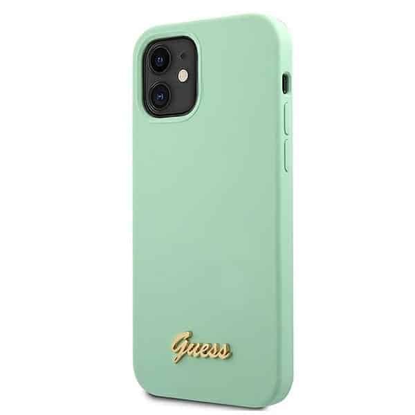 Guess Metal Logo Script - θήκη για Apple iPhone 12 mini - Πράσινο 2