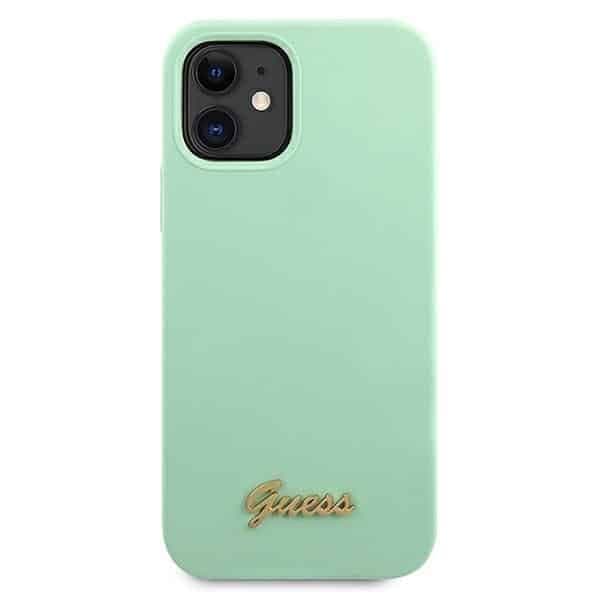 Guess Metal Logo Script - θήκη για Apple iPhone 12 mini - Πράσινο 3