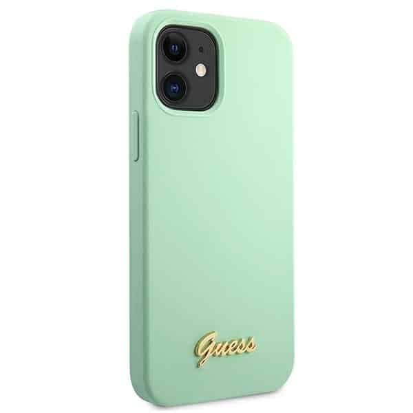 Guess Metal Logo Script - θήκη για Apple iPhone 12 mini - Πράσινο 4