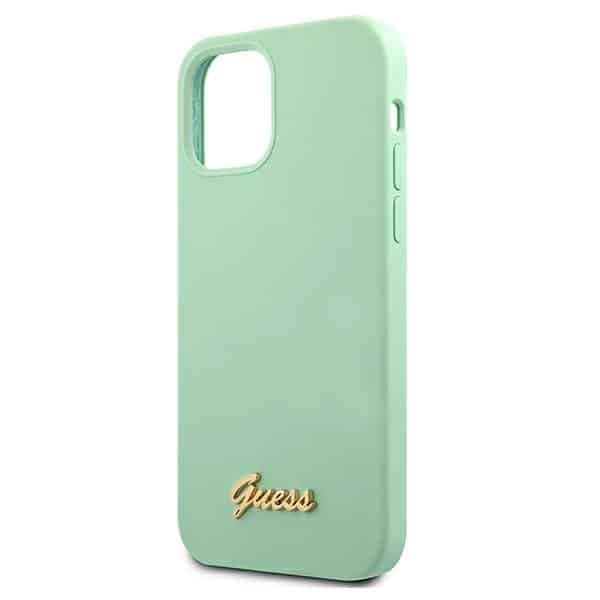 Guess Metal Logo Script - θήκη για Apple iPhone 12 mini - Πράσινο 6
