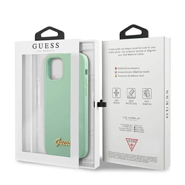 Guess Metal Logo Script - θήκη για Apple iPhone 12 mini - Πράσινο 8
