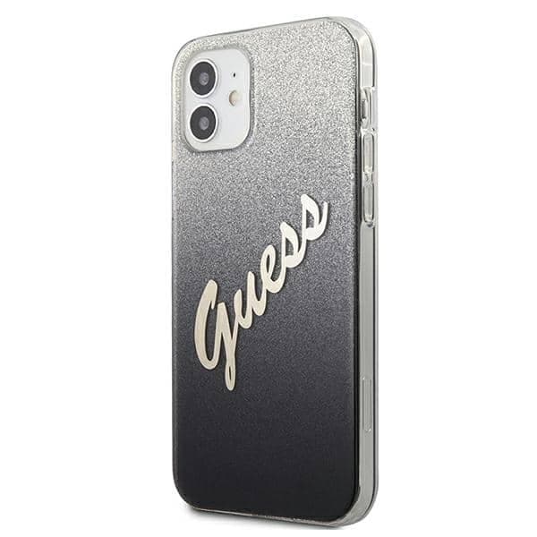 Guess Glitter Gradient Script - θήκη για Apple iPhone 12 mini - Μαύρο 2