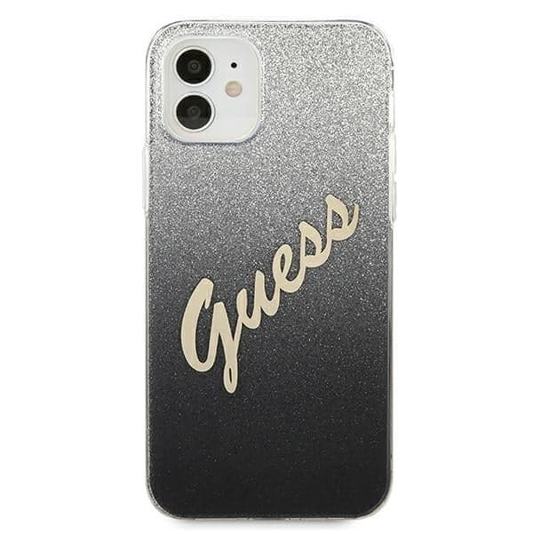Guess Glitter Gradient Script - θήκη για Apple iPhone 12 mini - Μαύρο 3