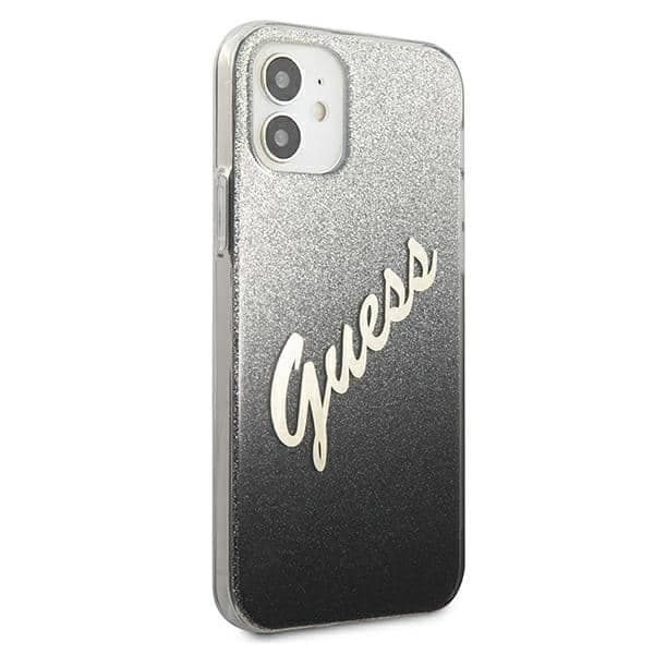 Guess Glitter Gradient Script - θήκη για Apple iPhone 12 mini - Μαύρο 4