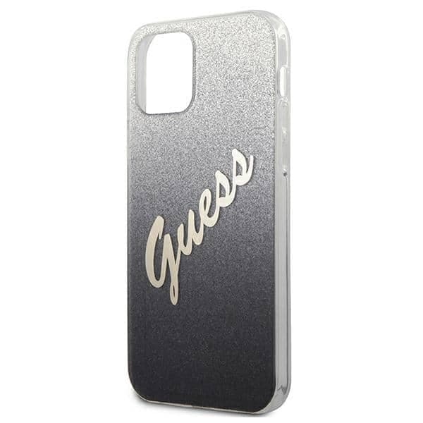 Guess Glitter Gradient Script - θήκη για Apple iPhone 12 mini - Μαύρο 6