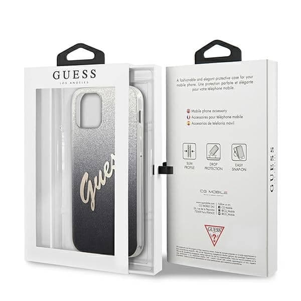 Guess Glitter Gradient Script - θήκη για Apple iPhone 12 mini - Μαύρο 8