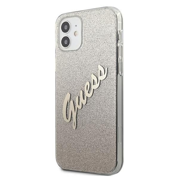 Guess Glitter Gradient Script - θήκη για Apple iPhone 12 mini - Χρυσό 2