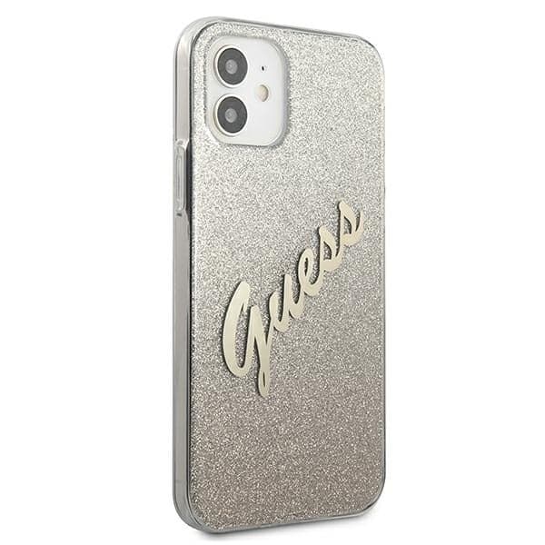 Guess Glitter Gradient Script - θήκη για Apple iPhone 12 mini - Χρυσό 4