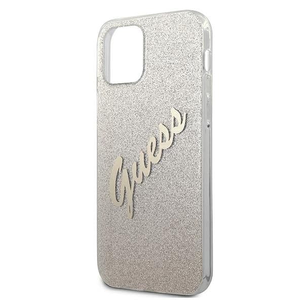 Guess Glitter Gradient Script - θήκη για Apple iPhone 12 mini - Χρυσό 6