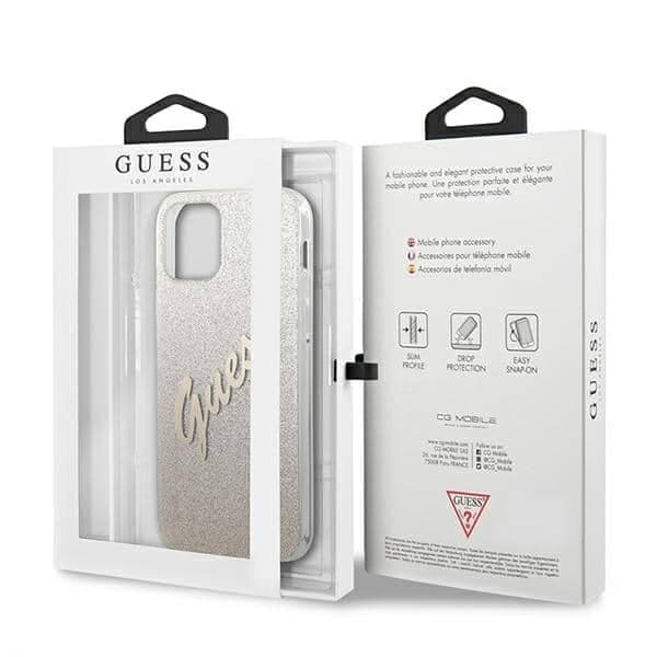 Guess Glitter Gradient Script - θήκη για Apple iPhone 12 mini - Χρυσό 8