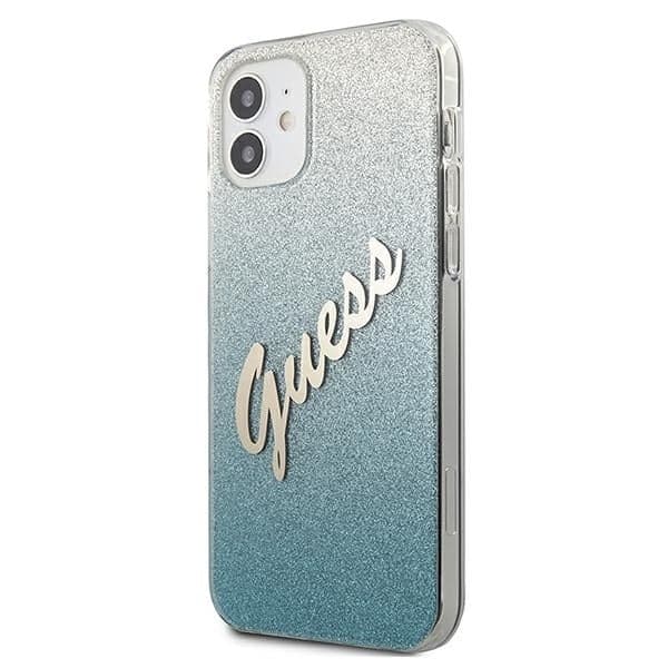 Guess Glitter Gradient Script - θήκη για Apple iPhone 12 mini - Μπλε 2
