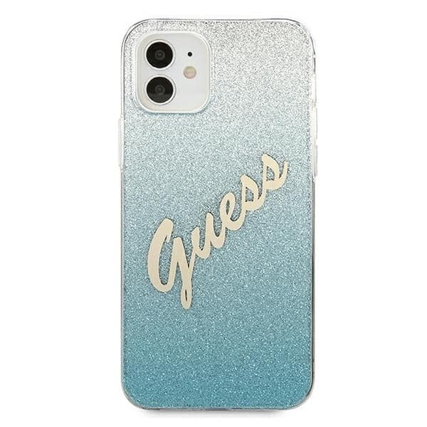 Guess Glitter Gradient Script - θήκη για Apple iPhone 12 mini - Μπλε 3