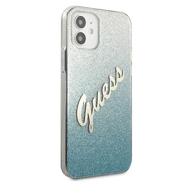 Guess Glitter Gradient Script - θήκη για Apple iPhone 12 mini - Μπλε 4