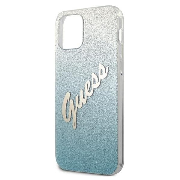 Guess Glitter Gradient Script - θήκη για Apple iPhone 12 mini - Μπλε 6
