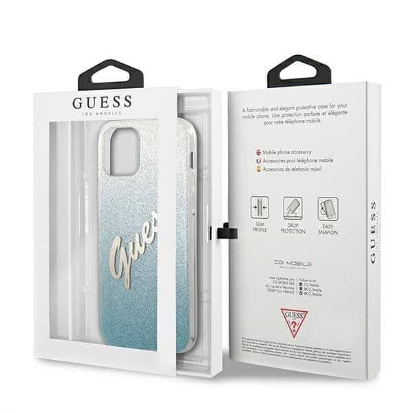 Guess Glitter Gradient Script - θήκη για Apple iPhone 12 mini - Μπλε 8