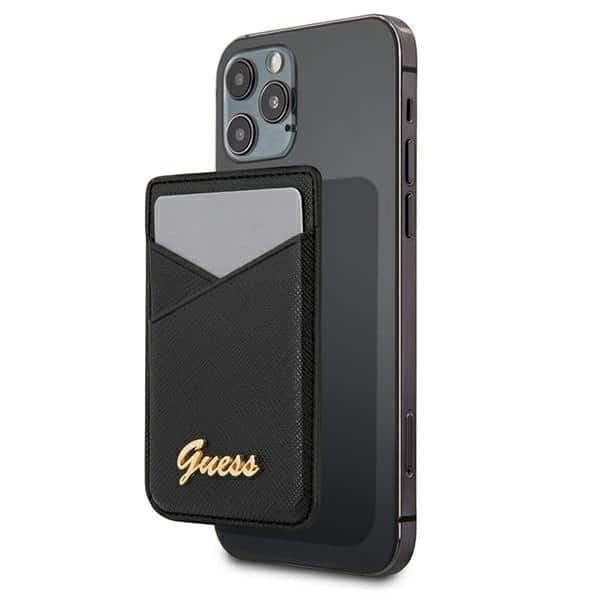 Guess Wallet Card Slot GUWMSSASLBK MagSafe Saffiano μαύρο/black