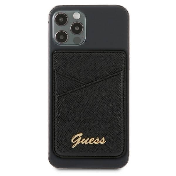 Guess Wallet Card Slot GUWMSSASLBK MagSafe Saffiano μαύρο/black 2