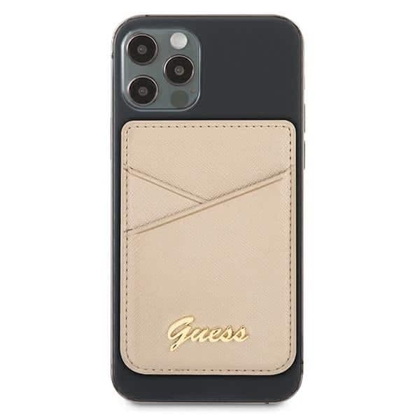 Guess Wallet Card Slot GUWMSSASLGO MagSafe Saffiano χρυσό/gold 2