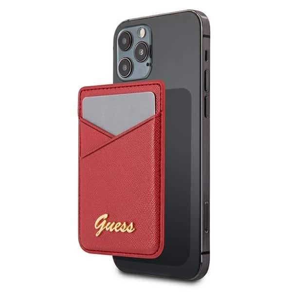 Guess Wallet Card Slot GUWMSSASLRE MagSafe Saffiano κόκκινο/red