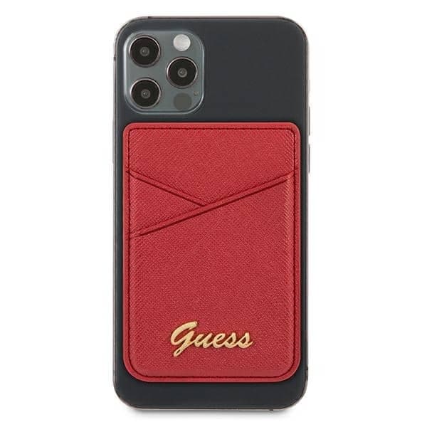 Guess Wallet Card Slot GUWMSSASLRE MagSafe Saffiano κόκκινο/red 2