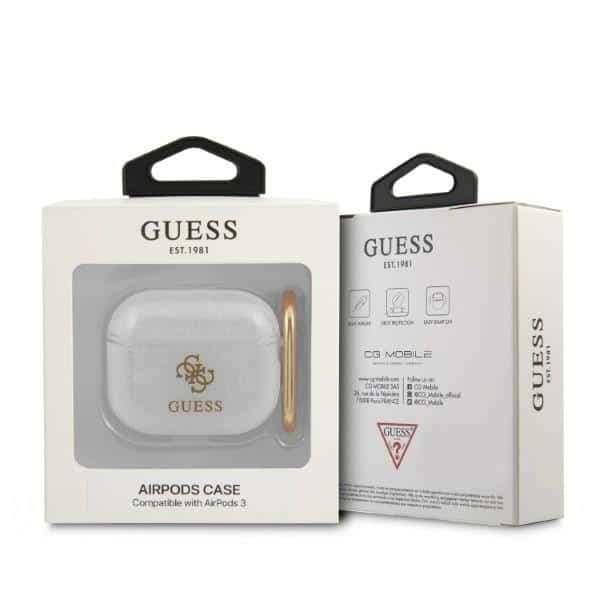 Guess GUA3UCG4GT AirPods 3 cover Transparent Glitter Collection 3