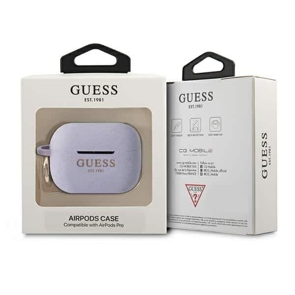 Guess GUAPSGGEU AirPods Pro cover  purpurowy/purple Silicone Glitter 3