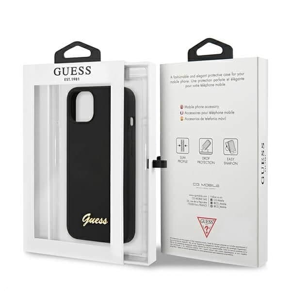 Guess Silicone Script Gold Logo - θήκη για Apple iPhone 13 - Μαύρο 7