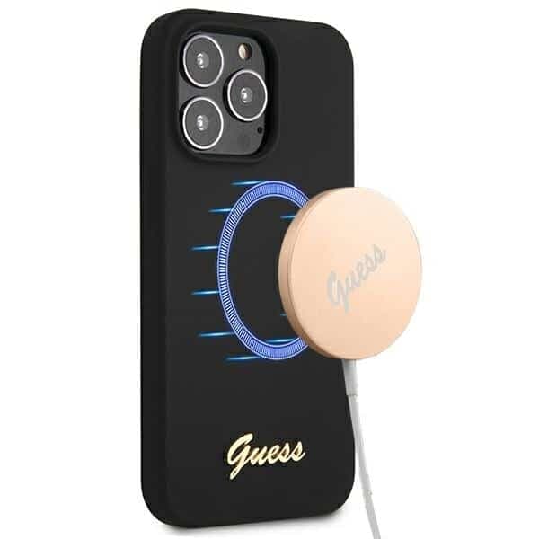 Guess Silicone Script Gold Logo - θήκη για Apple iPhone 13 Pro / - Μαύρο