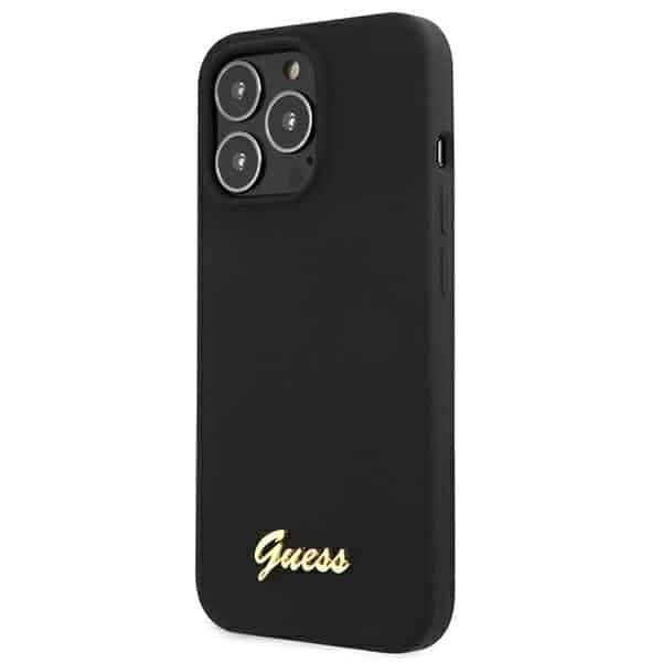 Guess Silicone Script Gold Logo - θήκη για Apple iPhone 13 Pro / - Μαύρο 3