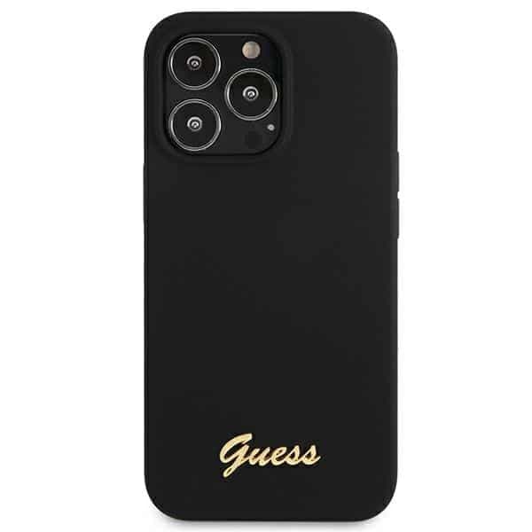 Guess Silicone Script Gold Logo - θήκη για Apple iPhone 13 Pro / - Μαύρο 4