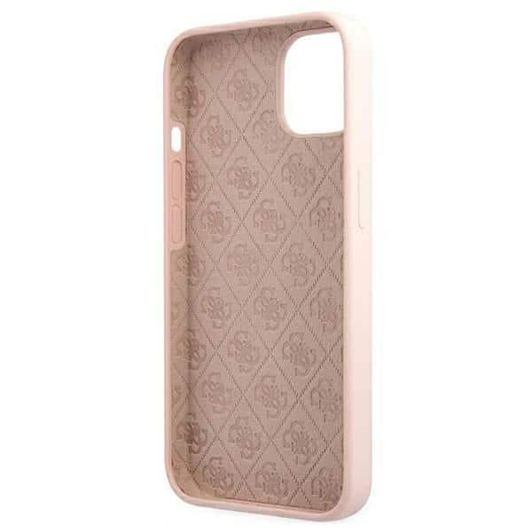Guess Silicone Script Gold Logo - θήκη για Apple iPhone 13 - Ροζ 6