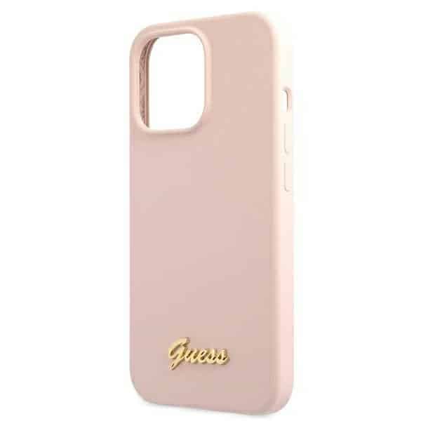 Guess Silicone Script Gold Logo - θήκη για Apple iPhone 13 Pro / - Ροζ 6