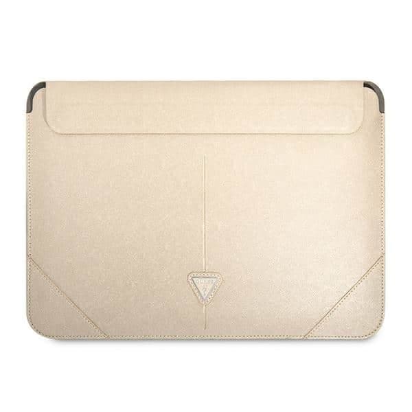 Guess Θήκη GUCS14PSATLE 14" beżowy /beige Saffiano Triangle Logo