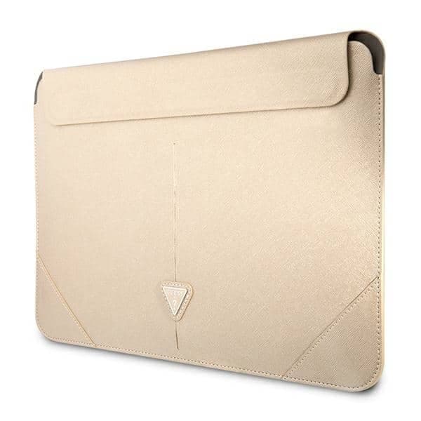 Guess Θήκη GUCS14PSATLE 14" beżowy /beige Saffiano Triangle Logo 2