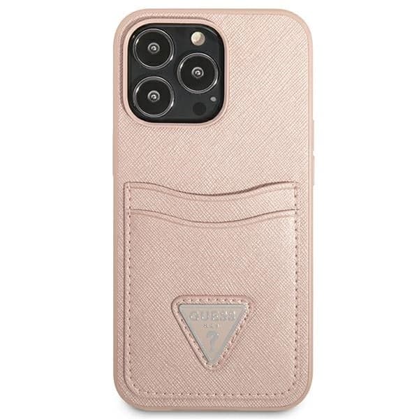 Guess Triangle Logo Cardslot - θήκη για Apple iPhone 13 Pro Max - Ροζ 3