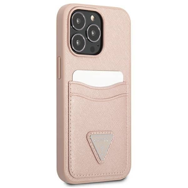 Guess Triangle Logo Cardslot - θήκη για Apple iPhone 13 Pro Max - Ροζ 4