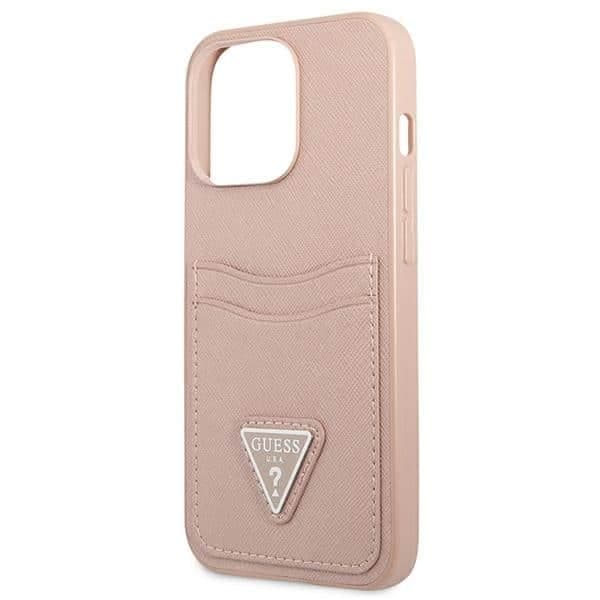 Guess Triangle Logo Cardslot - θήκη για Apple iPhone 13 Pro Max - Ροζ 6