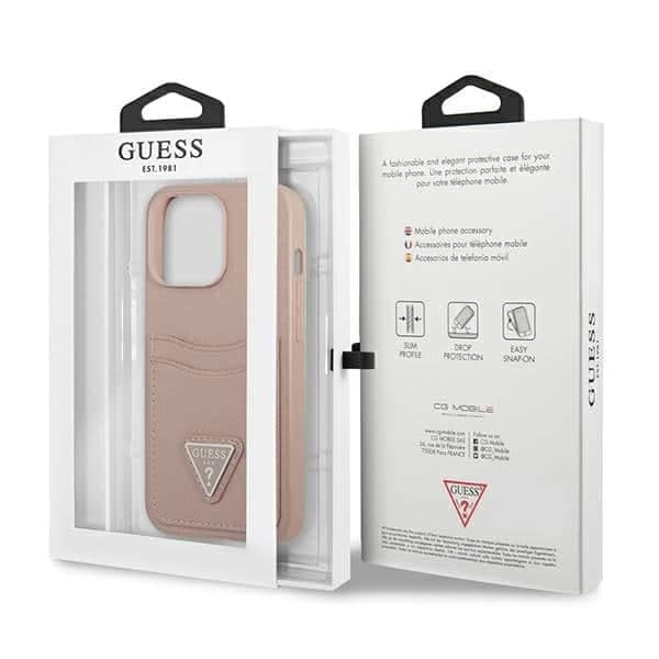 Guess Triangle Logo Cardslot - θήκη για Apple iPhone 13 Pro Max - Ροζ 8