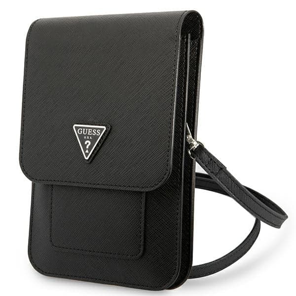 Guess Τσάντα GUWBSATMBK μαύρο/black Saffiano Triangle