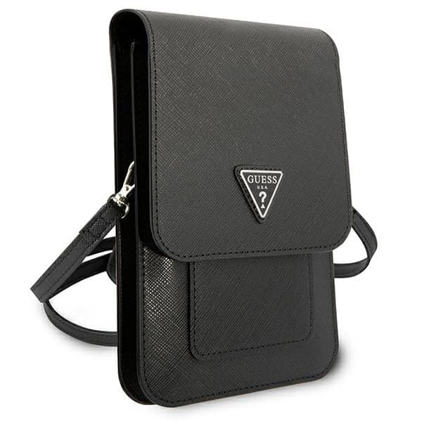 Guess Τσάντα GUWBSATMBK μαύρο/black Saffiano Triangle 3
