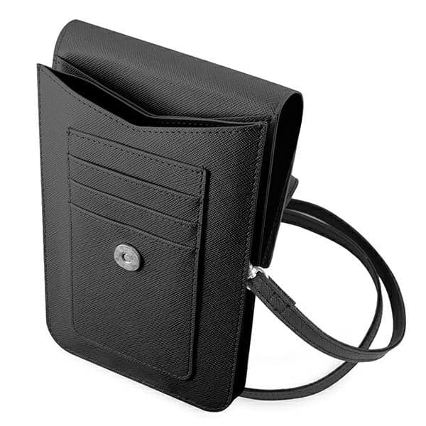 Guess Τσάντα GUWBSATMBK μαύρο/black Saffiano Triangle 4