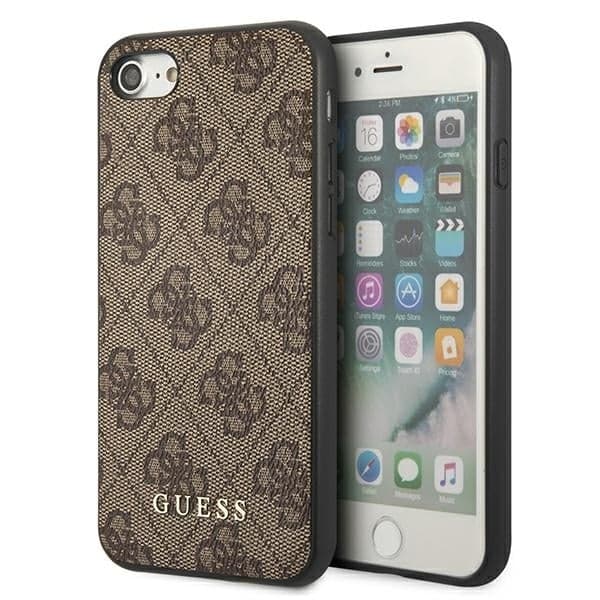 Guess 4G Metal Gold - θήκη για Apple iPhone SE (2022) / (2020) 7 8 - Καφέ