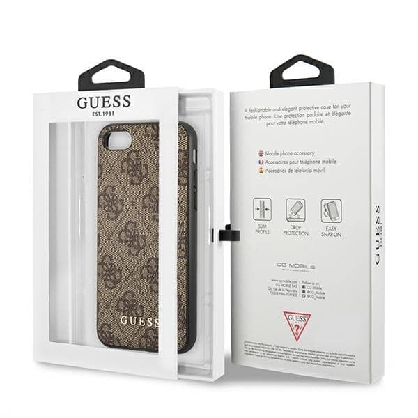 Guess 4G Metal Gold - θήκη για Apple iPhone SE (2022) / (2020) 7 8 - Καφέ 8