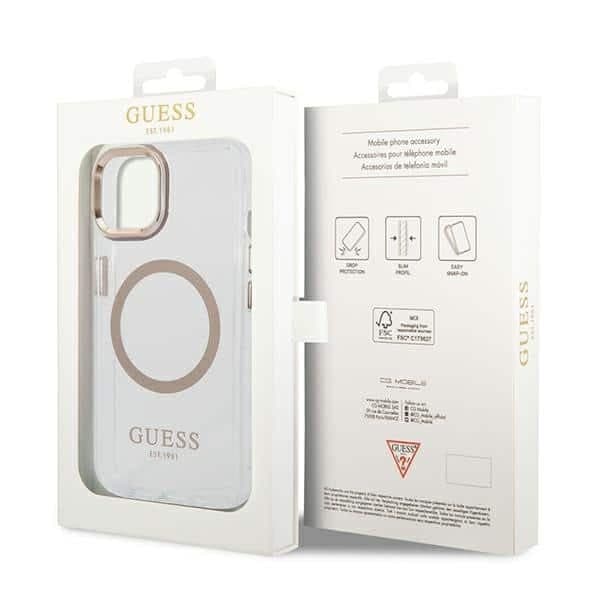 Guess Metal Outline MagSafe - θήκη για Apple iPhone 14 Plus - Χρυσό 8