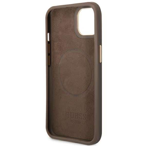 Guess Logo Plate MagSafe - θήκη για Apple iPhone 14 Plus - Καφέ 7
